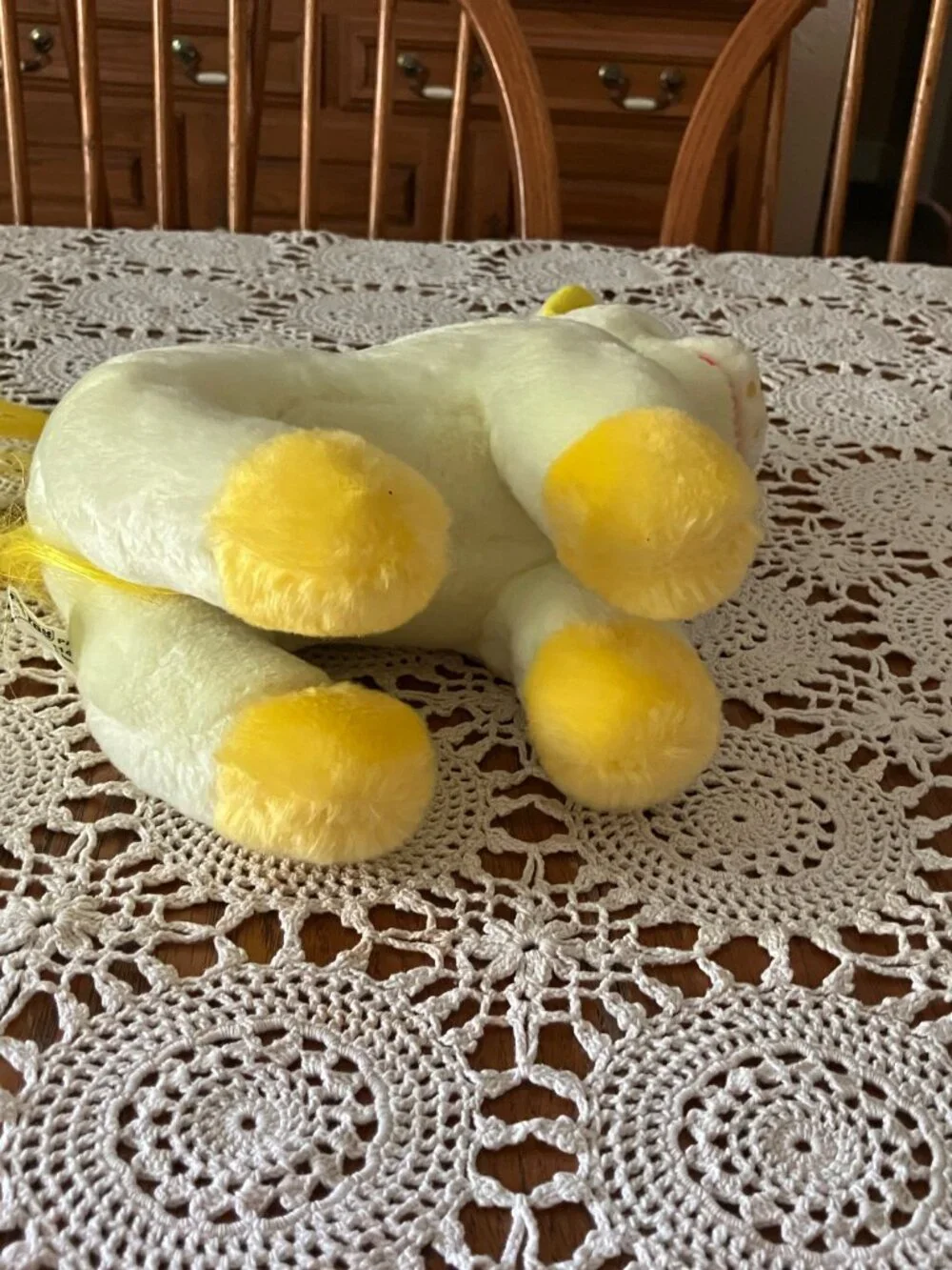 Vintage 1983 Animal Toy Imports 10” Plush Yellow Pony Horse